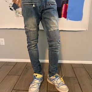 Embellish Blue Biker Denim